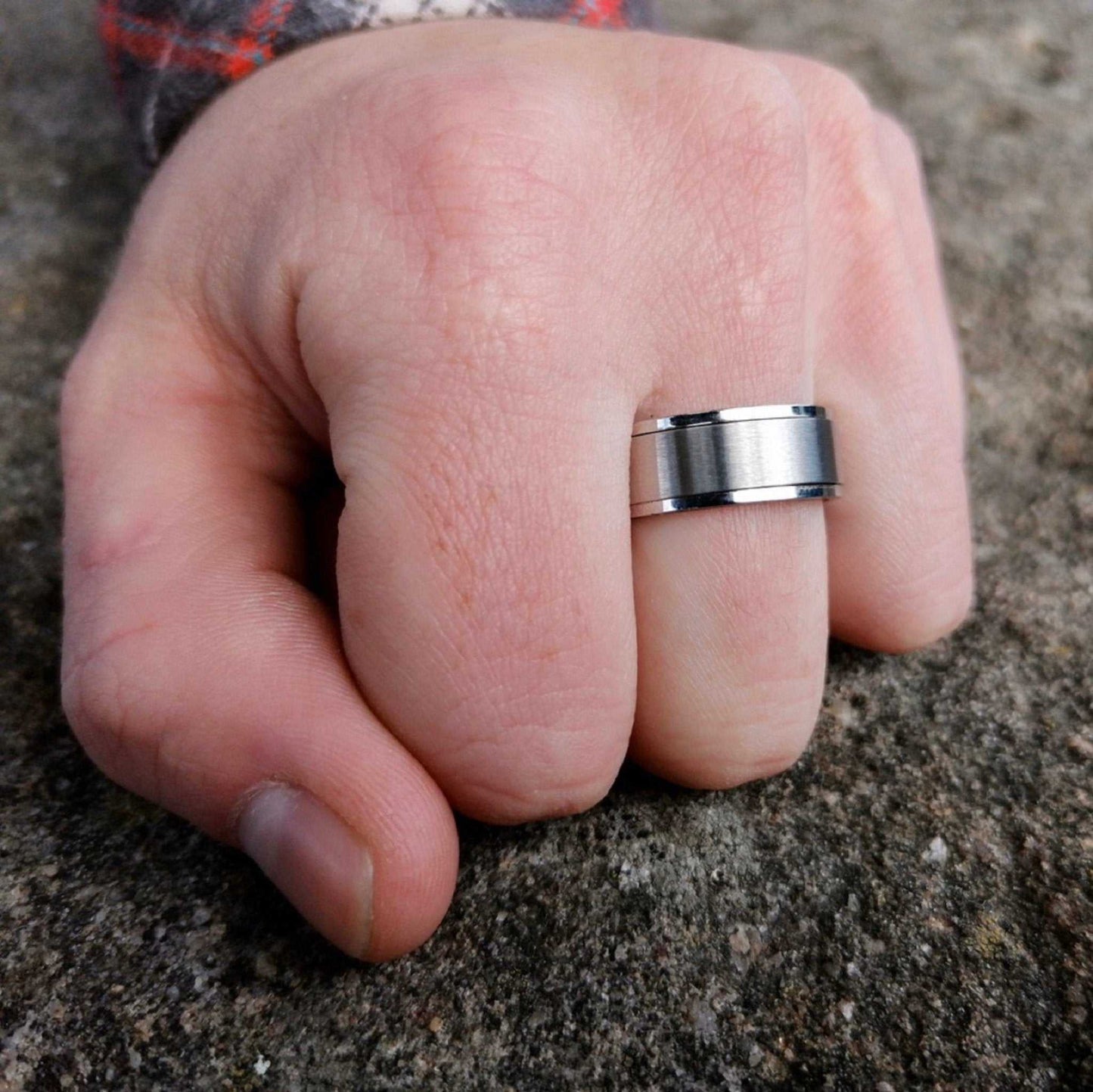 8MM Fidget Silver Ring