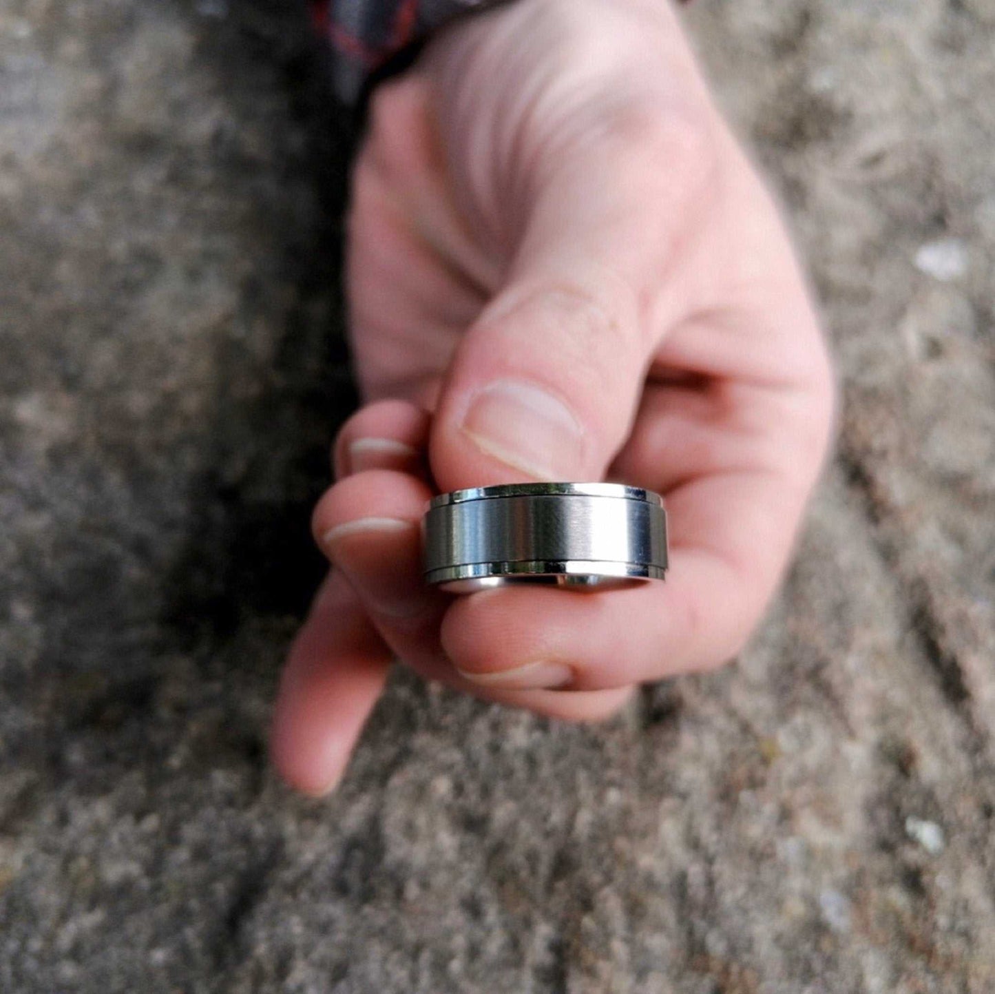 8MM Fidget Silver Ring