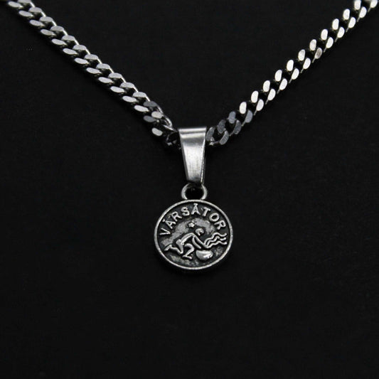 Aquarius Zodiac Silver Necklace