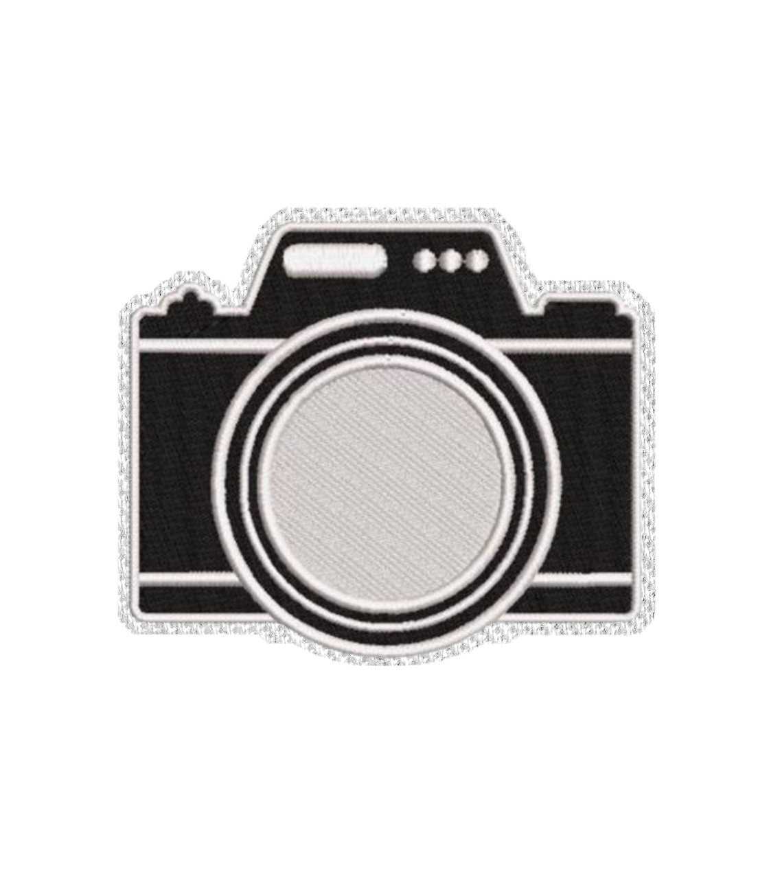 Black and White Camera Iron on Patch / Sew on embroidered  patches Travel & Season Embroidery Women Applique Merit Badge for Clothing Jacket