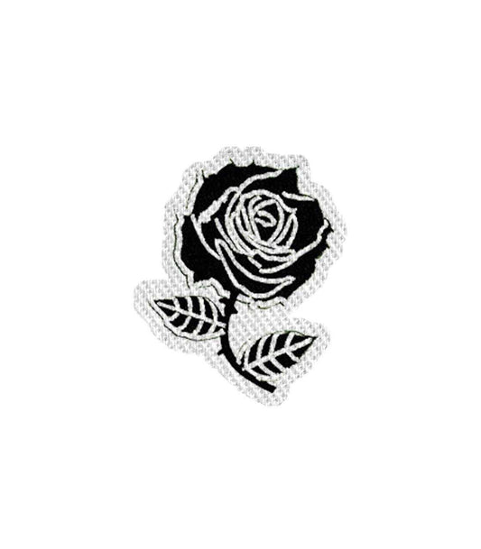 Black Rose Iron on Patch / Sew on embroidered patches Floral Garden Flowers Plants Embroidery Women Applique Merit Badge for Clothing Jacket