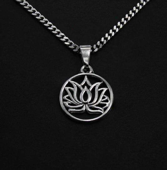 Chakra Spirituality Silver Cuban Necklace