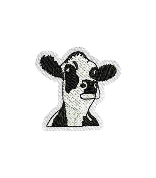 Cow Face Iron on Patch / Sew on embroidered patches - Milk Farm Cheese Animals Embroidery Women Applique Merit Badge for Clothing Jacket