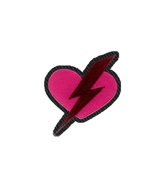 Electric Heart Iron on Patch / Sew on embroidered patches Holidays Valentine's Day Embroidery Women Applique Merit Badge for Clothing Jacket