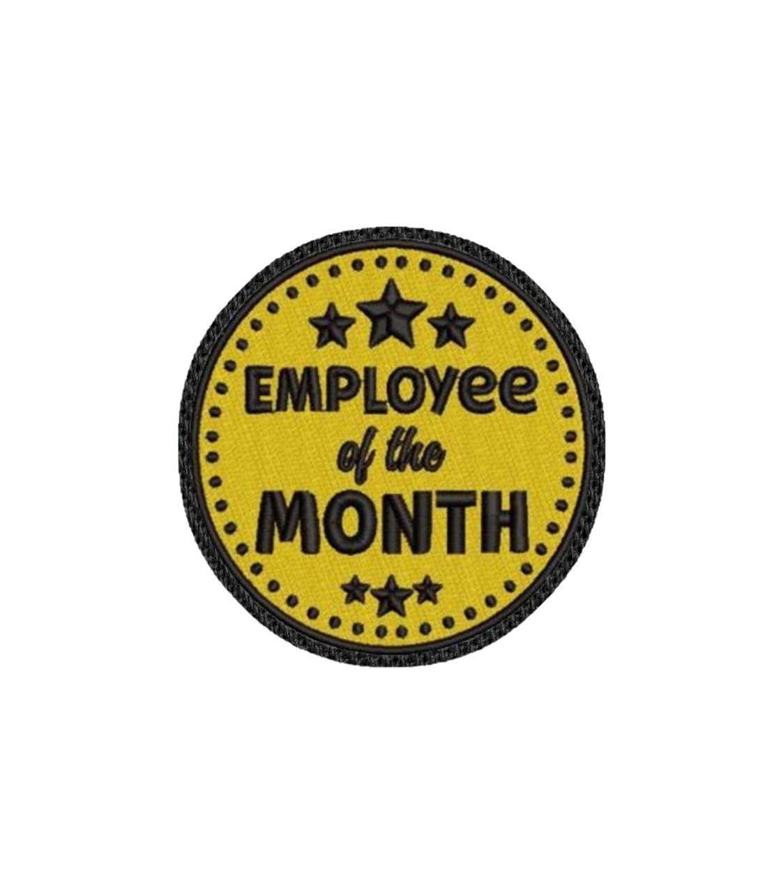 Employee of the Month Badge Iron on Patch / Sew on embroidered patches - Work Occupation Embroidery Women Applique Merit for Clothing Jacket