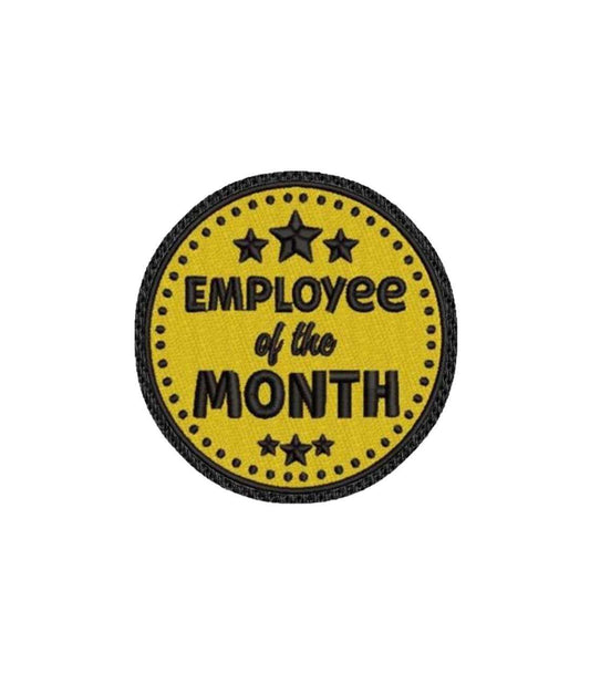 Employee of the Month Badge Iron on Patch / Sew on embroidered patches - Work Occupation Embroidery Women Applique Merit for Clothing Jacket