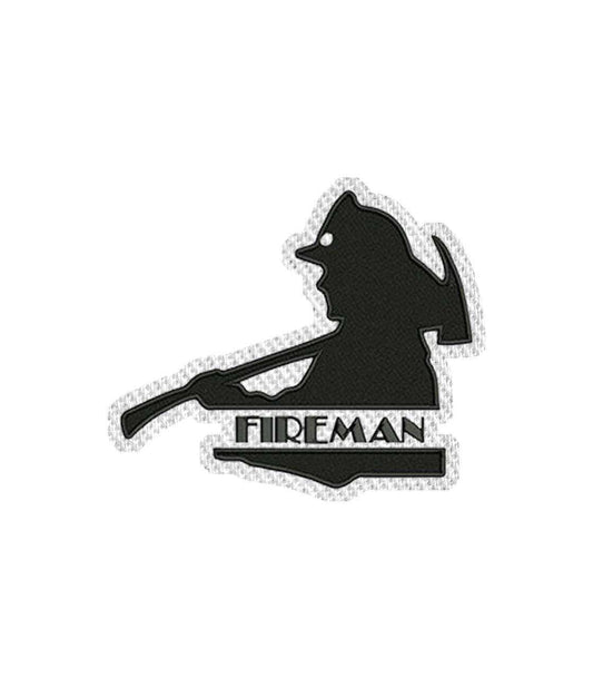 Firefighter Silhouette Iron on Patch / Sew on embroidered patch- Work & Occupation Embroidery Women Applique Merit Badge for Clothing Jacket