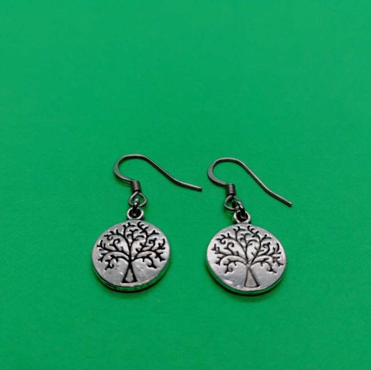 Earrings in Silver - Earrings with Hooks - Tree of Minimalism Earrings - Drop Earrings Silver - Custom Earrings with choice of Hooks