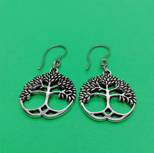 Earrings in Silver - Earrings with Hooks - Tree of Life Earrings - Drop Earrings Silver - Custom Earrings with choice of Hooks