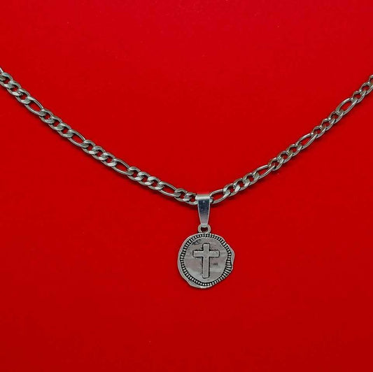 CROSS COIN Necklace - Stylish Silver Necklace - Necklace for Women - Necklace for Men - Cross Necklace - Necklace with Pendant - Wax Seal