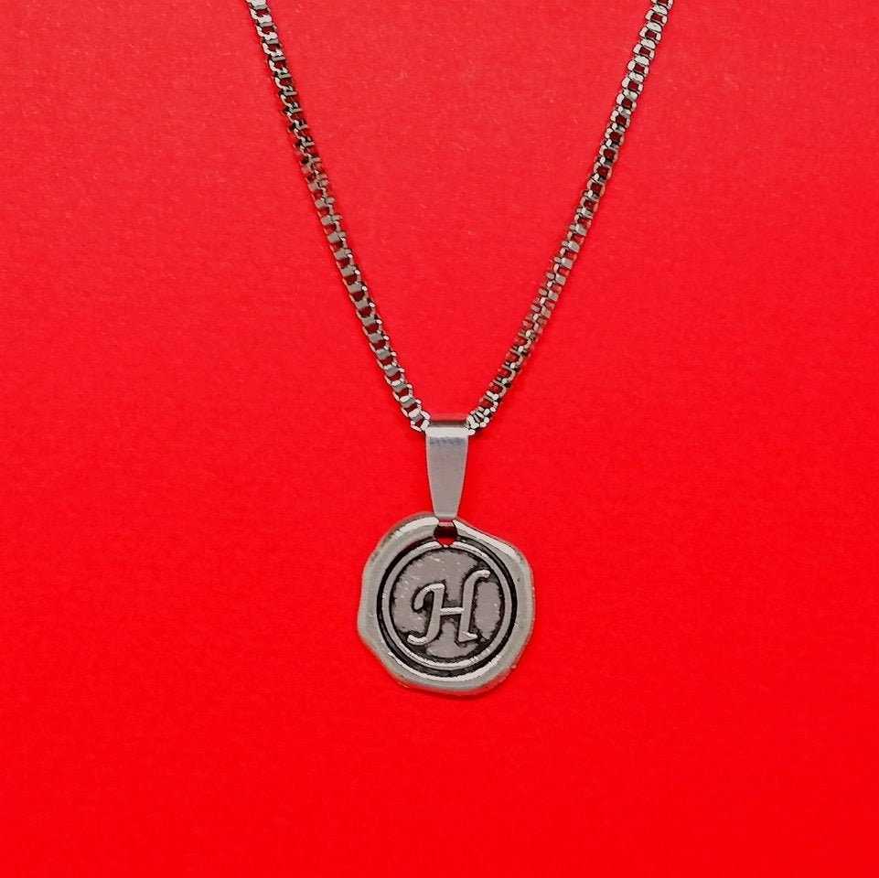 CUSTOM LETTER COIN Necklace - Stylish Silver Necklace - Necklace for Women - Necklace for Men - Coin Necklace - Necklace with Pendant