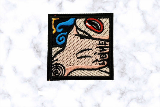 Japanese Choke Artwork Iron/Sew-On Embroidered Patch Applique diy -Sexy Flirt Girl Emblems Costumes Cosplay Patches for Clothing Vest Jacket