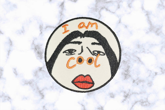 Iron on Patch / Sew on embroidered patches - I am Cool Custom Embroidery Art - Funny Japanese Women Applique Merit Badge for Clothing Jacket