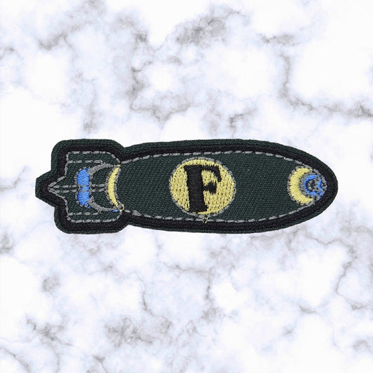 Iron on Patches / Sew on embroidered patches - F Rocket Embroidery Patchwork - Space Travel Astronaut Galaxy Applique DIY Badge for Clothing
