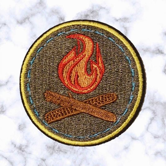 Iron on Patches / Sew on embroidered patches - Camp Fire Embroidery Patchwork Nature Travel Trip Applique DIY Badge for Clothing Vest Jacket