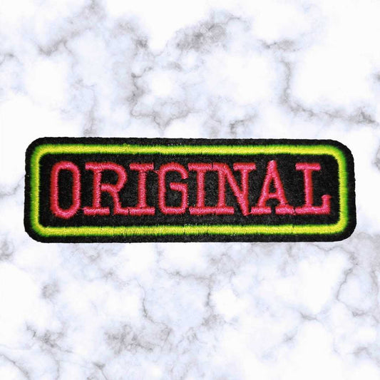 Iron on Patches / Sew on embroidered patches -ORIGINAL Embroidery Patchwork Pink Legit Authentic Applique DIY Badge for Clothing Vest Jacket