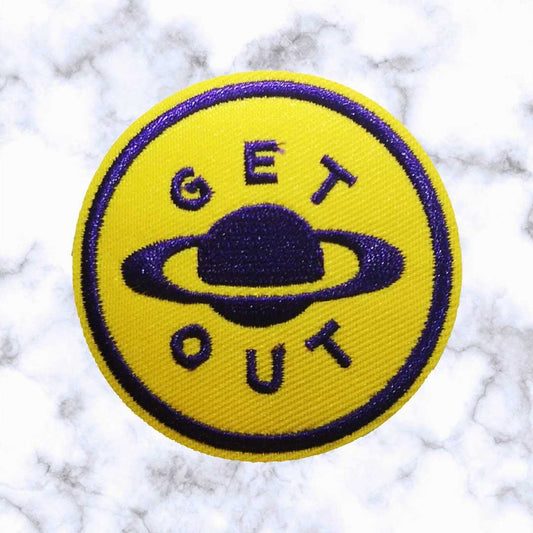 Get Out Iron on Patch / Sew on embroidered patches - Alien Planets Saturn Astronomy Scary Horror Movie Applique Badge for Clothing Jacket