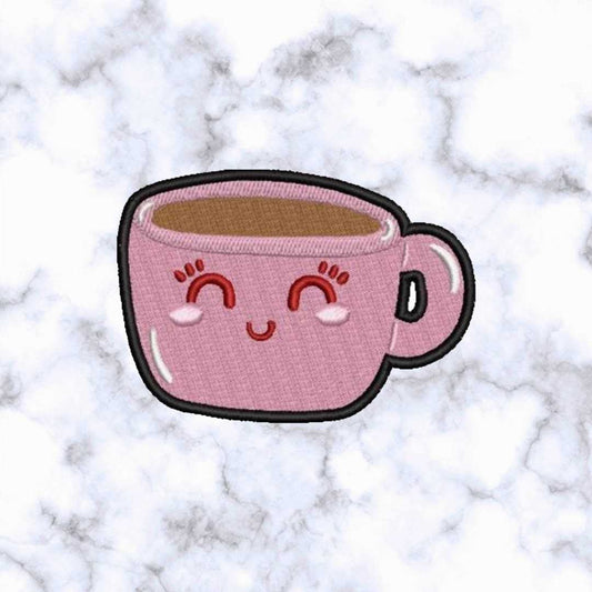Kawaii Style Coffee Cup Iron/Sew-On Embroidered Patch Applique diy - Home Tea - Emblems Costumes Cosplay Patches for Clothing Vest Jacket