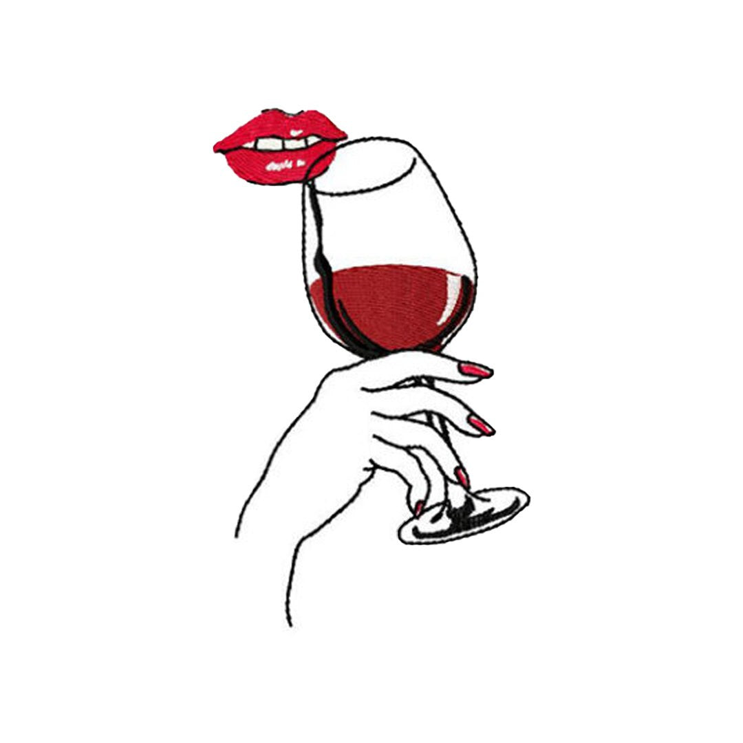 Iron on Patches / Sew on embroidered patches - Lips, Wine, Lady Embroidery Patchwork - Bright Cute Cheeky Applique DIY Badge for Clothing