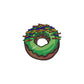 Iron on Patches / Sew on embroidered patches - Green Sprinkled Donut Embroidery Patchwork - Sweet Taste Donut  DIY Badge for Clothing