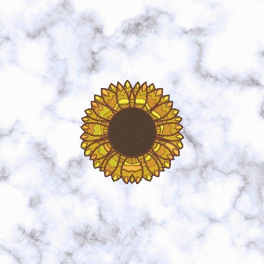 Iron on Patches / Sew on embroidered patches - Multi Layered Sunflower Iron on Patch Embroidery Patchwork - Nature DIY Badge for Clothing