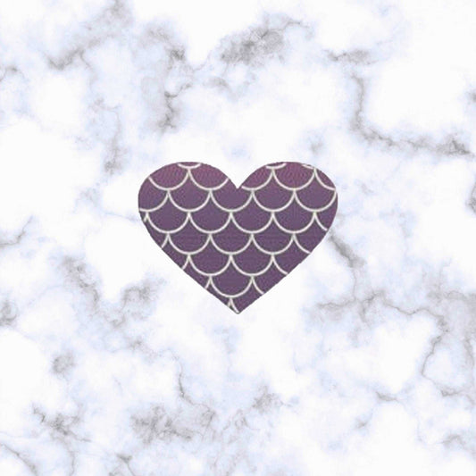 Iron on Patches / Sew on embroidered patches - Mermaid Scales Heart Iron on Patch Embroidery Patchwork - Animal Love DIY Badge for Clothing
