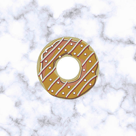 Iron on Patches / Sew on embroidered patches - Vanilla Dessert Donut Iron on Patch Embroidery Patchwork -Food DIY Badge for Clothing