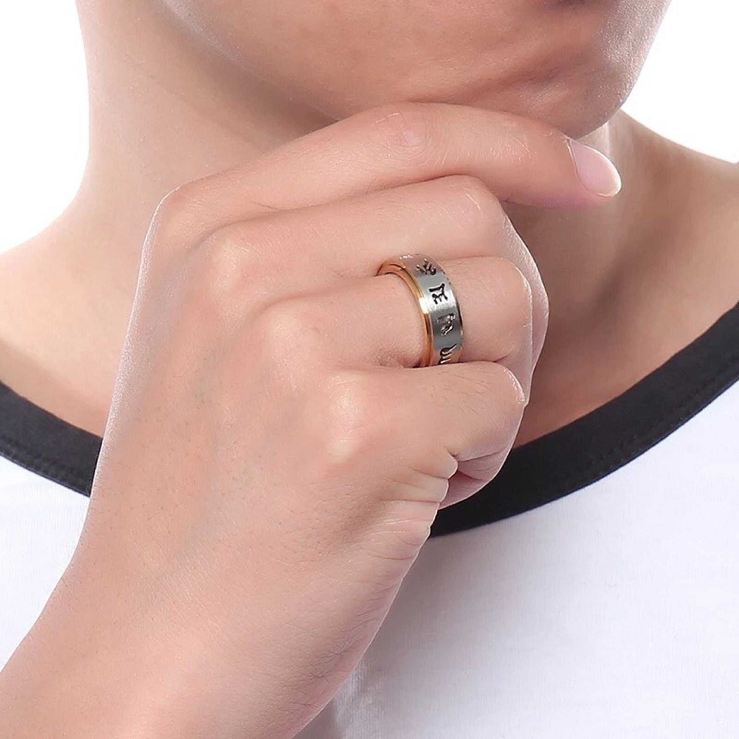 BUDDHISM SPINNER RING  - Stylish Gold Ring - Rings for Women - Rings for Men - Stainless Steel Ring - Gold Ring
