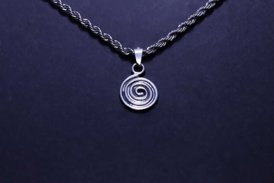 Infinite Spiral Silver Rope Necklace