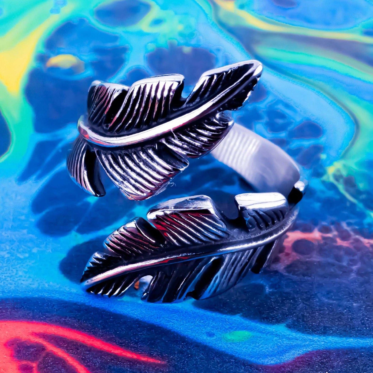 FEATHER RING  - Stylish Silver Ring - Rings for Women - Rings for Men - Stainless Steel Ring - Silver Ring