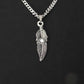 CRW Crystal Feather Necklace with 2mm faceted miami cuban chain in silver - Necklaces for Women - Necklace for Men - Necklace with Pendant