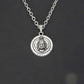 CRW Elephant Ganesha Necklace with 1.6mm rolo chain in silver - Coin Necklaces for Women - Shiva Necklace for Men - Necklace with Pendant
