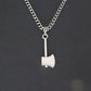 CRW Simple Axe Necklace with 1.8mm curb chain in silver - Shape Necklaces for Women - Minimalistic Necklace for Men - Necklace with Pendant