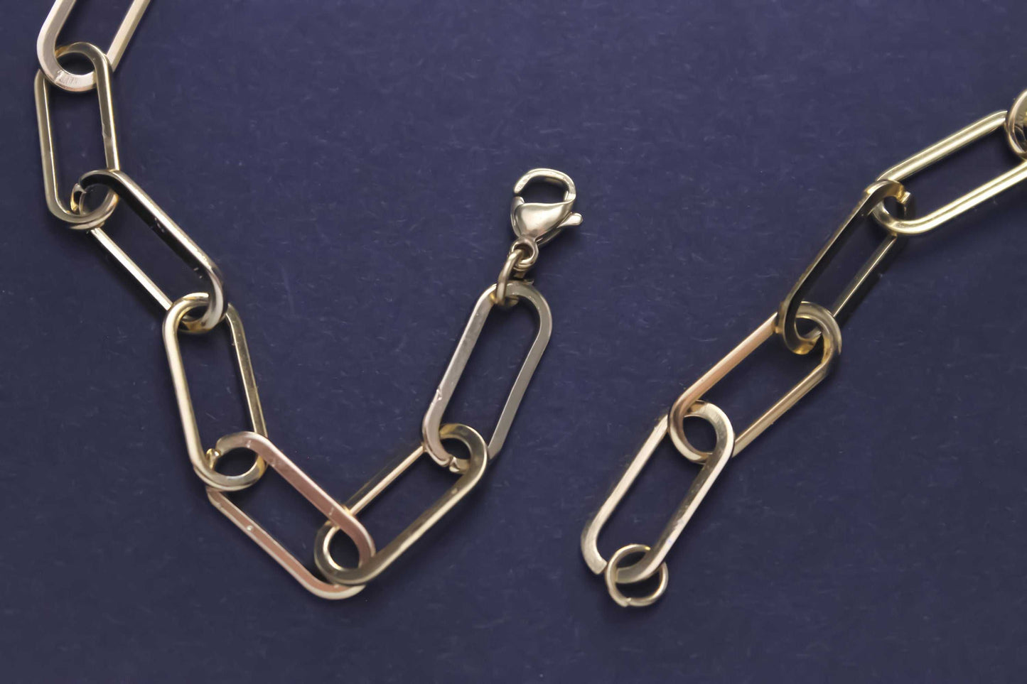 BRACELET with 6.5mm Paperclip Link Chain in Gold - Clasic Bracelet Stylish Gold Bracelets - Bracelets for Women - Chain Bracelet for Men