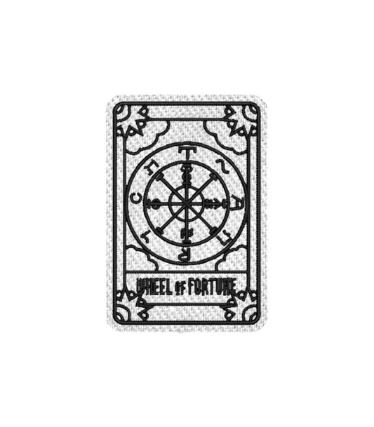 Tattoo Style Wheel of Fortune Tarot Card Iron on Patch / Sew on embroidered faith patches - Women Applique Merit Badge for Clothing Jacket
