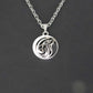 CRW Howling Wolf Necklace with 1.6mm rolo chain in silver - Coin Necklaces for Women - Wild Life Necklace for Men - Necklace with Pendant