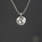 CRW Travel World Map Necklace with 1.8mm curb chain in silver - Coin Necklaces for Women - Pattern Necklace for Men - Necklace with Pendant
