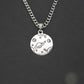 CRW Saturn Planet Necklace with 1.8mm curb chain in silver - Coin Necklaces for Women - Pattern Necklace for Men - Necklace with Pendant