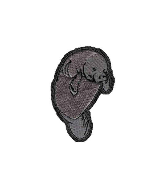Manatee Iron on Patch / Sew on embroidered patches -Animals Marine Mammals Embroidery Women Applique Merit Badge for Clothing Jacket