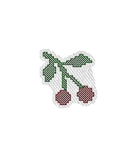 Two Delicious Cherries Iron on Patch / Sew on embroidered patches - Food & Dining  Embroidery Women Applique Merit Badge for Clothing Jacket