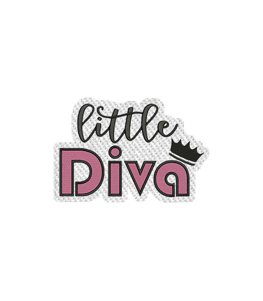Little Diva for Women Iron on Patch/ Sew on embroidered patches Boys & Girls Kids Embroidery Women Applique Merit Badge for Clothing Jacket