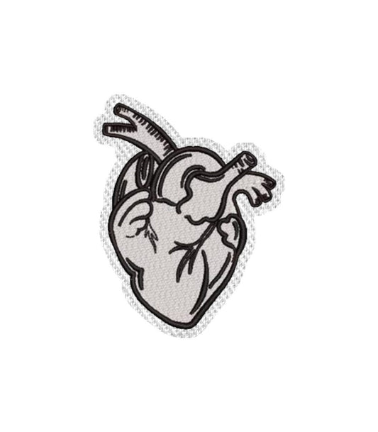 Human Heart Line Art Iron on Patch / Sew on embroidered patches Aware Inspiration Embroidery Women Applique Merit Badge for Clothing Jacket