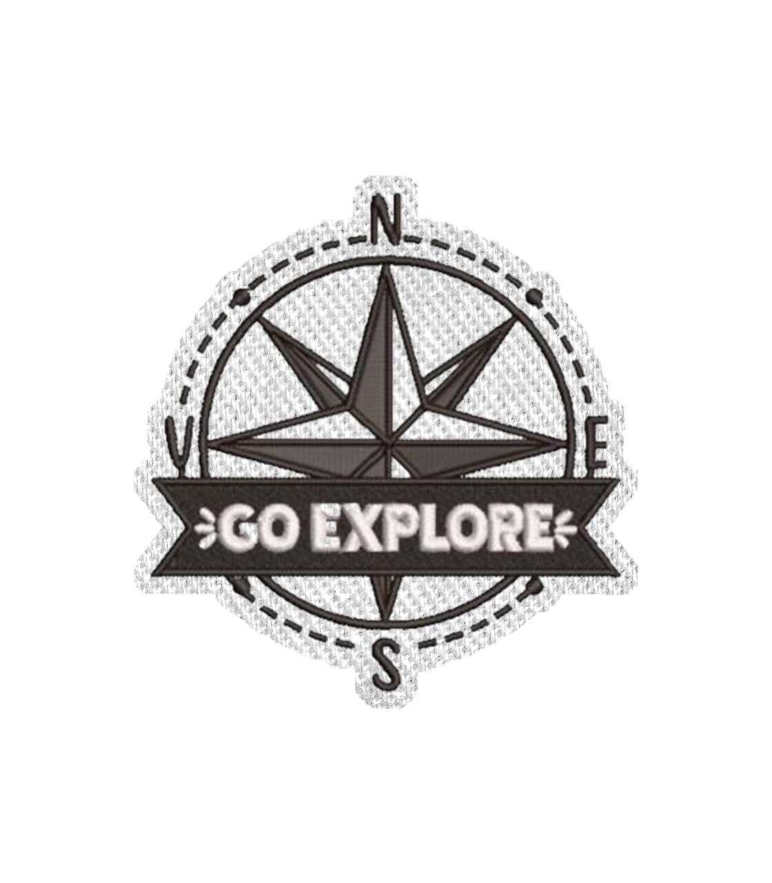 Go Explore Compass Iron on Patch /Sew on embroidered patch - Travel Season Holiday Embroidery Women Applique Merit Badge for Clothing Jacket