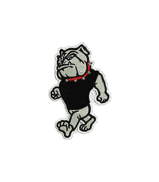 Walking Bulldog Iron on Patch/Sew on embroidered patches - Animal Wild Dogs Embroidery Designs Applique Merit Badge for Clothing Jacket