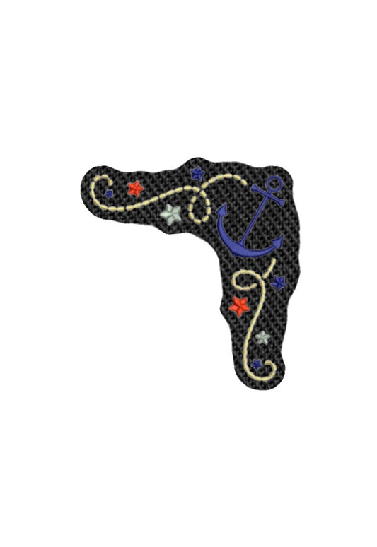 Anchors Corner Iron on Patch Sew on embroidered patches - Beach & Nautical Embroidery Designs Women Applique Merit Badge for Clothing