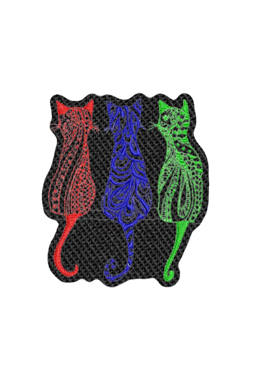 3 Color Cats Iron on Patch Sew on embroidered patches - Cats Embroidery Designs Women Applique Merit Badge for Clothing Jackets