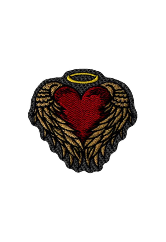 Wings Wrapped Heart Iron on Patch Sew on embroidered patches - Valentine's Day Embroidery Designs Women Badge Merit Applique for Clothing