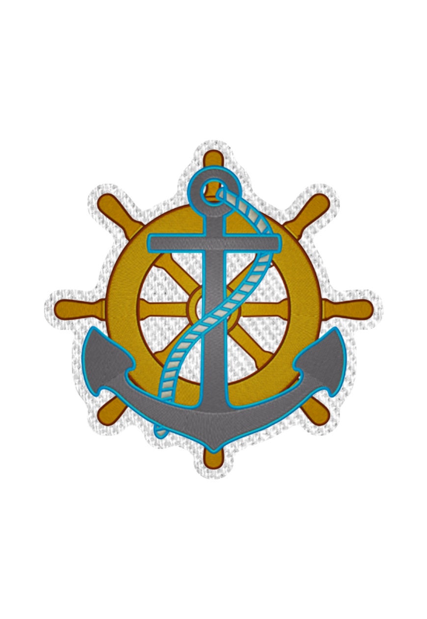 Anchor and Ship's Wheel Iron on Patch Sew on embroidered patches - Beach and Nautical Embroidery Designs Women Badge Applique for Clothing